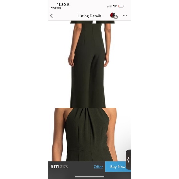 Julia Jordan Halter Wide Leg Crepe Jumpsuit size 8 LBD modern black dress - Picture 5 of 7